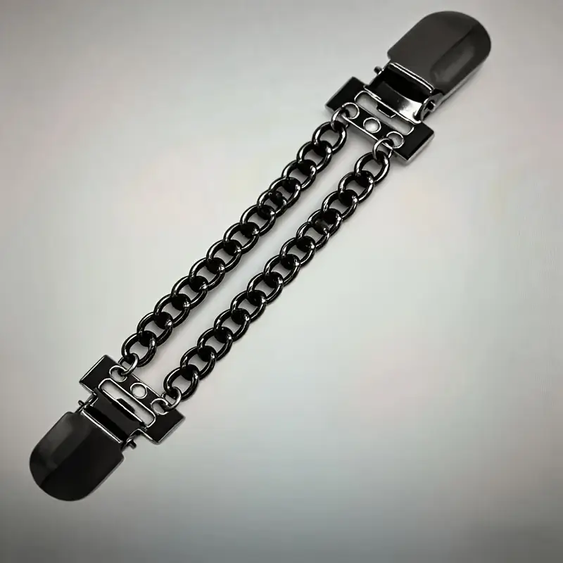 black metal clip for dress Black leather cinch clip with silver tone clips & o-ring. Shirt clip, dress clip, sweater clip, skirt clip, jacket clip. Instant DIY tailor