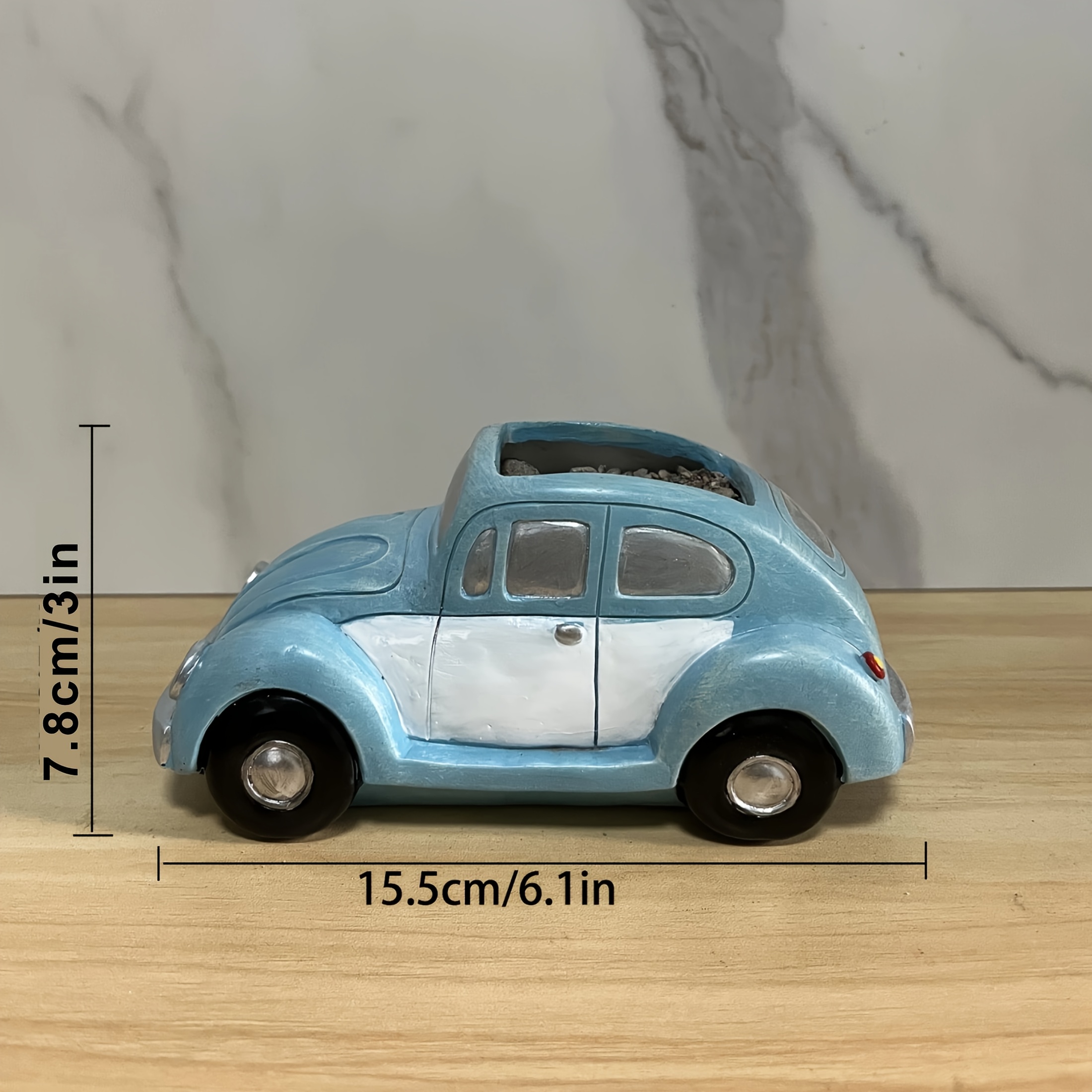 Image of Retro Car Shaped Resin Flower Pot - Suitable For Holiday Gardens And Home Decor, Ideal For Courtyards, , And , Outdoor Garden Decoration, Perfect For Room Decor