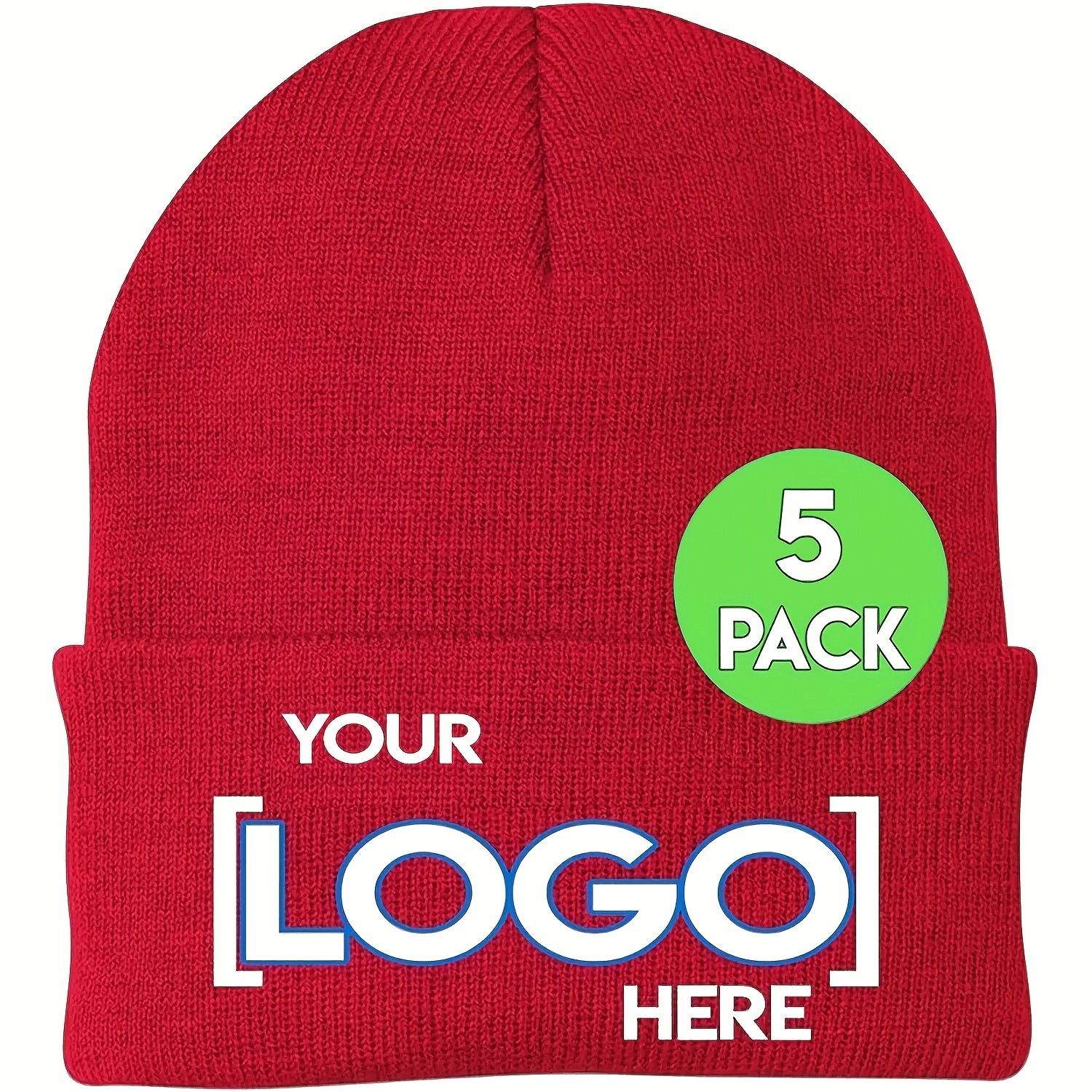 TEMU 5psccustom Hat With Logo, Add Your Design, Logo - Custom Business Winter Knit Hat, Perfect Winter Gift.