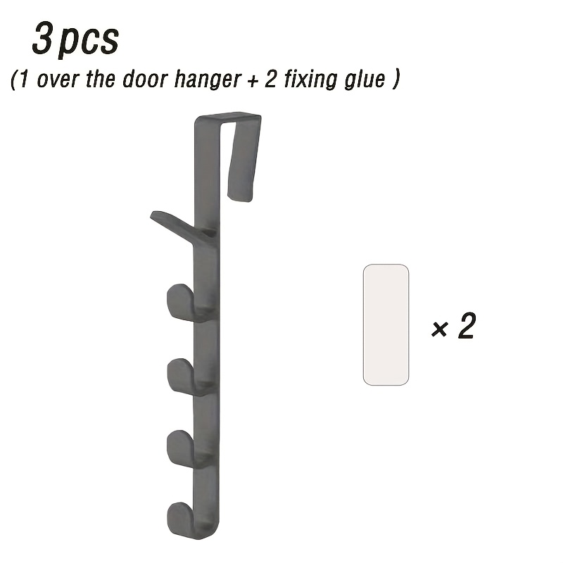TEMU Bedroom Door Hanger (with 2 Fixed Stickers To Prevent Loosening)-plastic Home Storage And Finishing Hook, Non-perforated Storage Rack-suitable