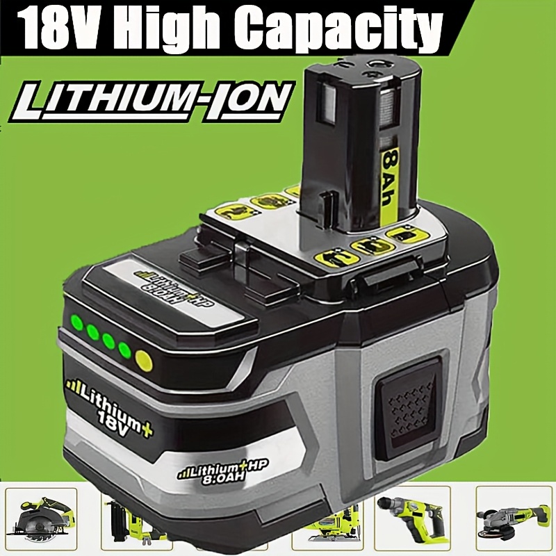 TEMU A Pack Of P108 8.0ah 18v Batteries That Are Compatible With Ryobi 18v One+ Battery Replacements, Including Models P108, , , P104, P105, P107,