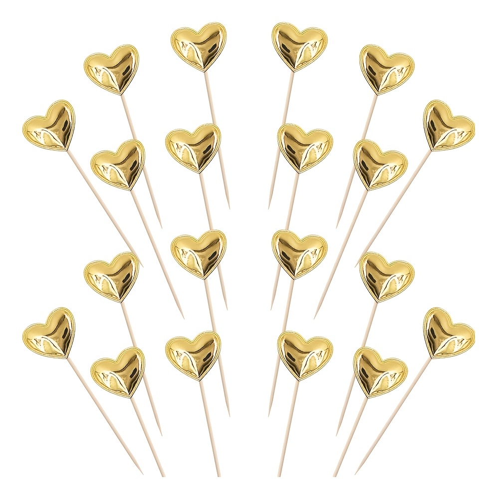 Image of 30pcs Heart Cupcake Toppers Love Heart Cupcake Picks For Valentine's Day Theme Wedding Shower Birthday Party Cake Decorations Supplies