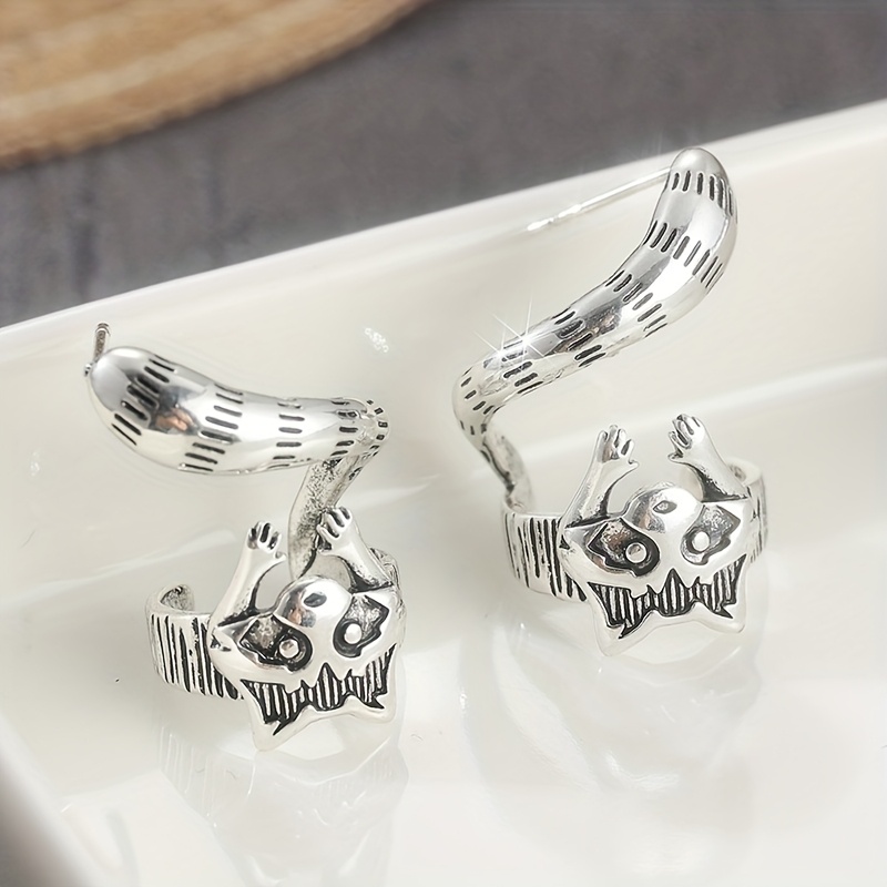 Bohemian Retro Raccoon Ear Cuff Earring, Silvery