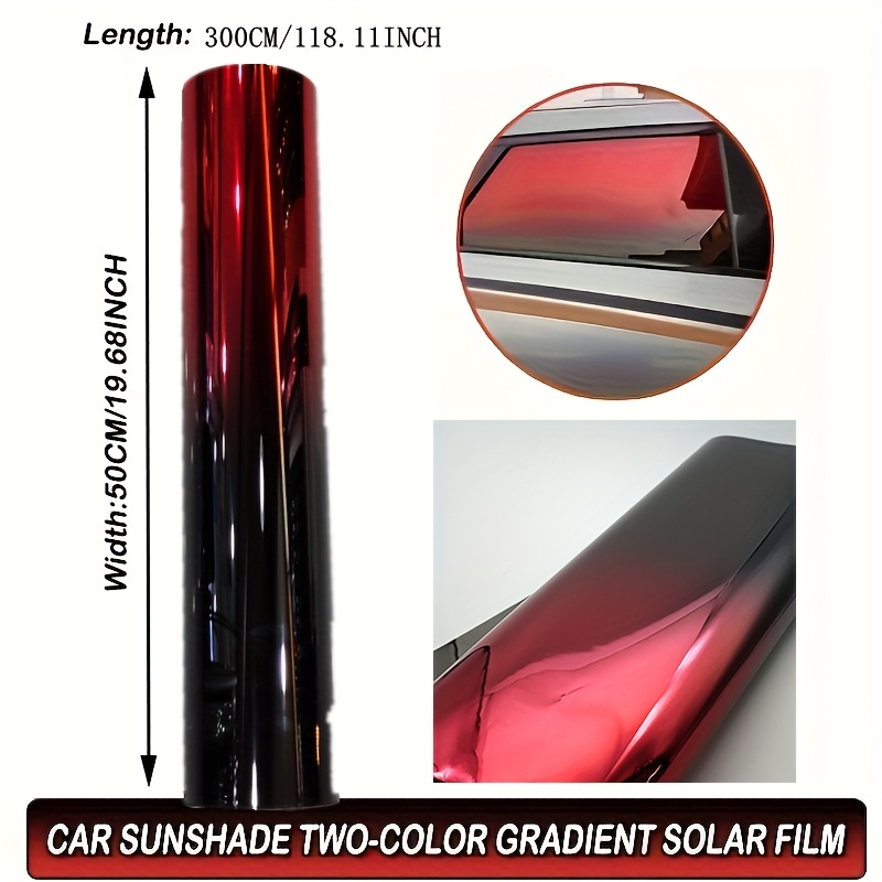 TEMU Colorful Gradient Sunshade Film, Simply Tear Off And Stick To Change The Color Of The Car Window
