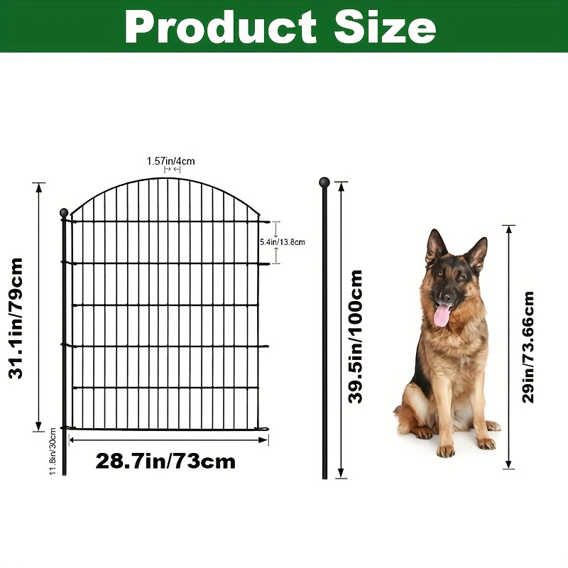 Gartenzaun 10 Paneele – 78,7 Cm Hoch, 7,2 M Lang, Rostfrei & Grabenlos Für Hunde & Tiere