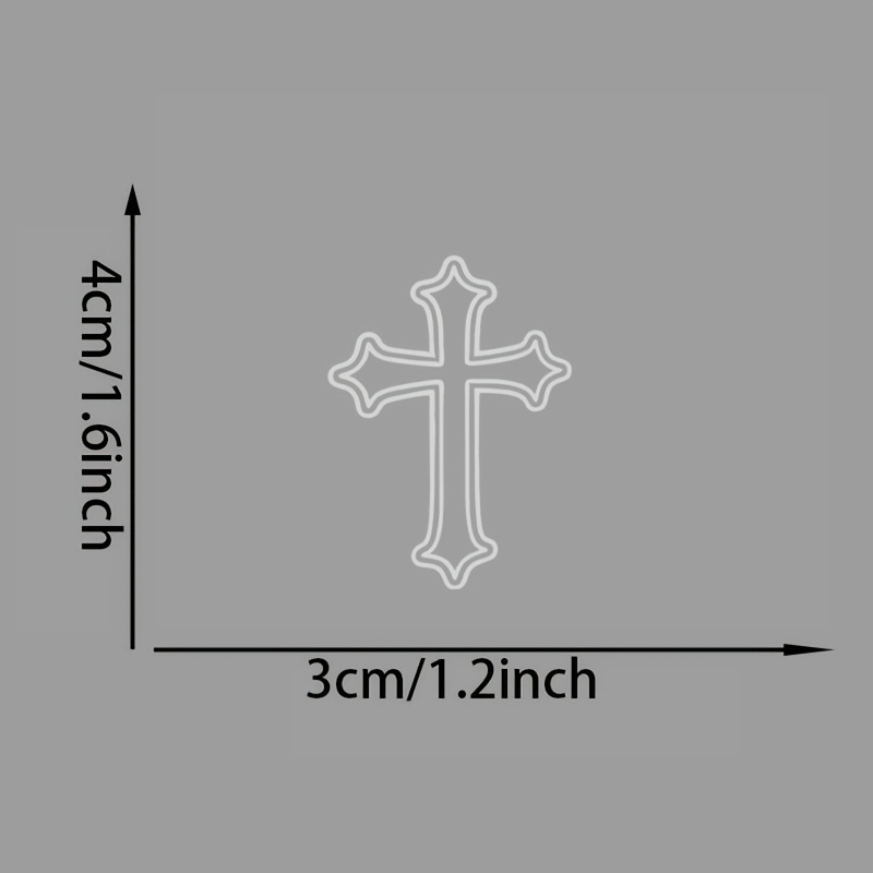 3pcs Christ Cross Outline Sticker Die-cut Waterproof Vinyl Sticker For Hard Hat Laptop Water Bottle Phone Case Cars