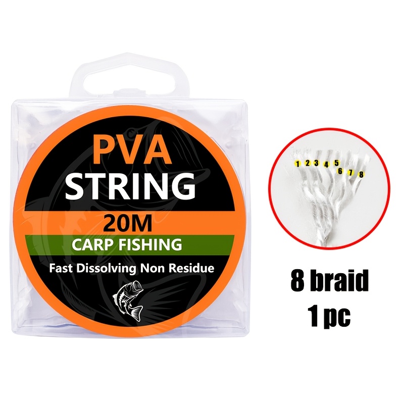 E-shop 1 Stück 20m Schnellauflösende PVA-Schnur für Karpfenangeln - Rückstandsfreie, Ultra-Stark & Schnellauflösende Schnur, Ideal für Rig-Bau,