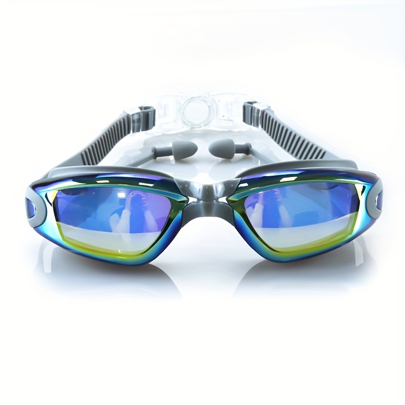 1pc gafas de natación de gran tamaño con tapones para los oídos, gafas de natación impermeables y antivaho para adultos, gafas de natación detalles 7