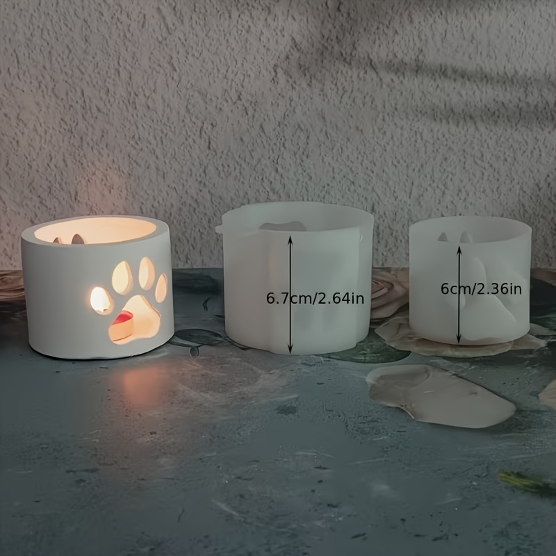 Image of Clay Molds: Cat Paw Candle Holder 3d Decorative Silicone Mold, Candle Silicone Mold, Gypsum Decorative Silicone Mold, Silicone Molds, Home Decoration Epoxy Resin Molds