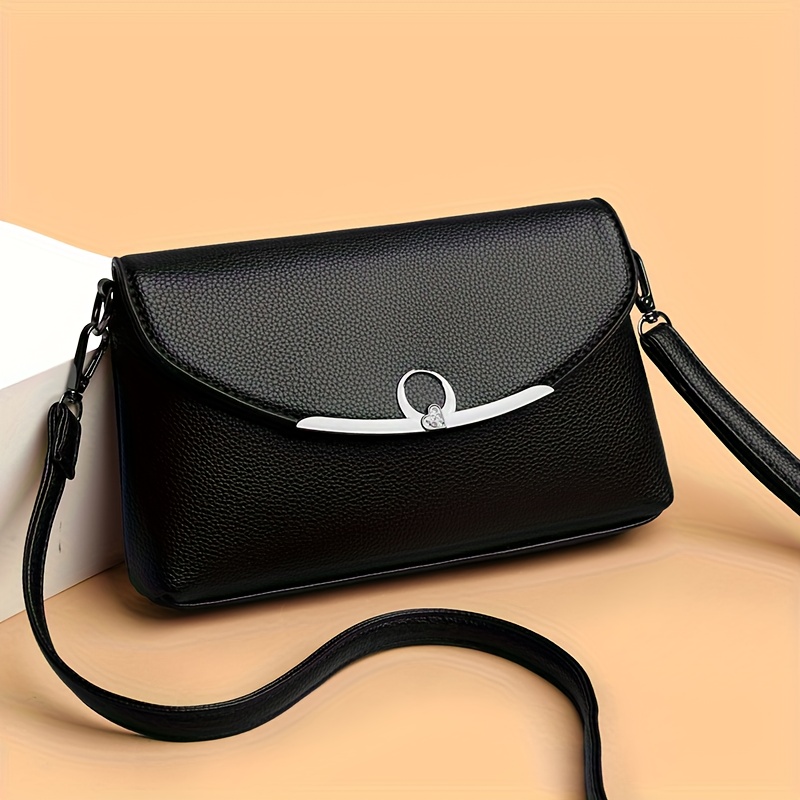 Classic Lychee Grain Women's Crossbody Bag: Elegant Envelope-, With A Sparkling , Soft Texture, A Versatile Item For Commuting And Dating
