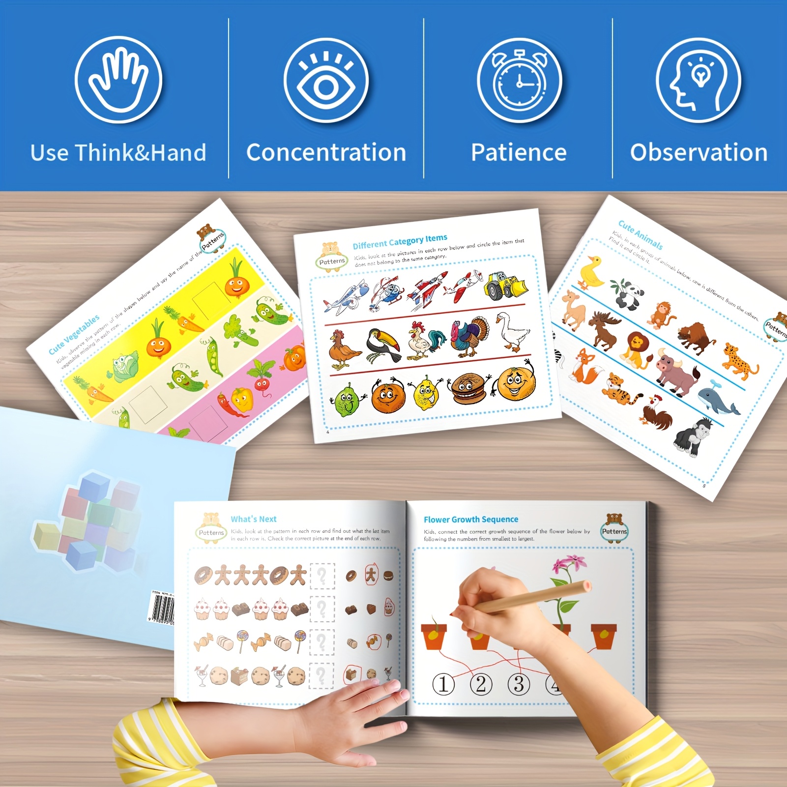 [1pc Fun English Learning Book] Fun English Books about Patterns And Regulations to Boost Kids' Concentration - Enhance Education And Creativity.