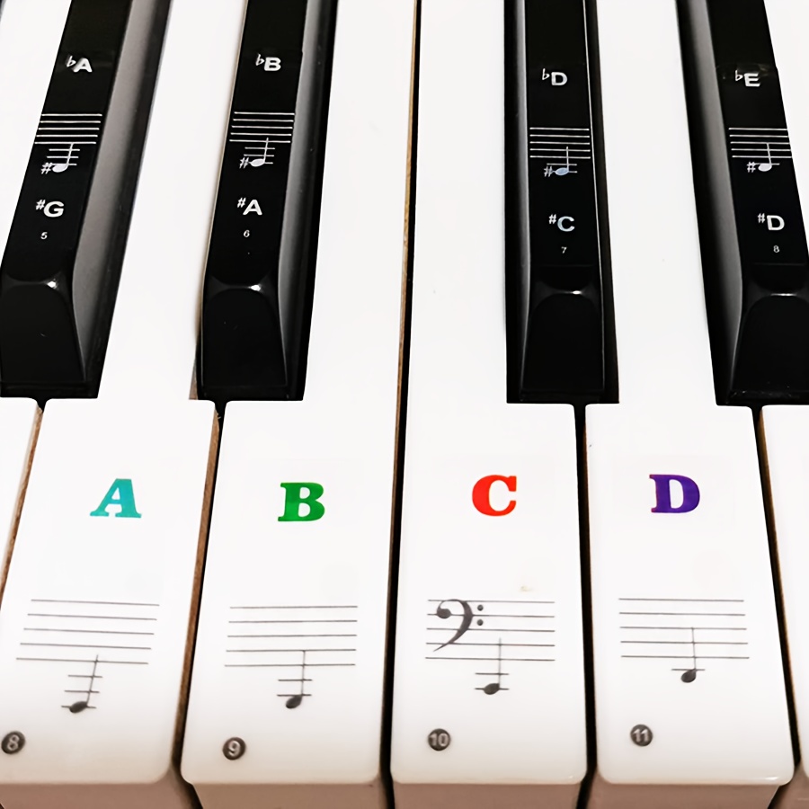 17 Autocollants Notes Piano Pour Kalimba - Stickers Clés Avec Chiffres Et Symboles - Pour Débutants