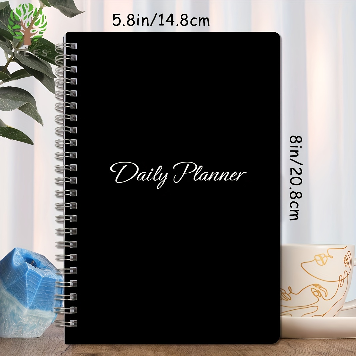 trees 7 day undated daily weekly planner notebook portable 10x7 3 with durable spiral binding   schedule to do list meal water   gratitude fitness planning     time management trees