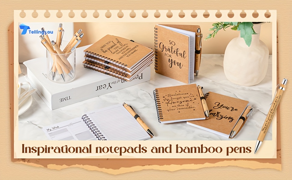 100pcs employee appreciation gift bulk inspirational a6   notebook ballpoint pen back to school gift to do list planner weekly journal for coworker teacher team Product details 0