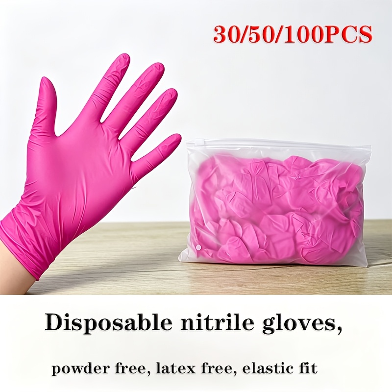 30 50 100 pack   disposable nitrile gloves 9 inches long 5g per glove suitable for household cleaning pet care hair dyeing dust free and latex free sizes   stylish household cleaning gloves designed for kitchen  