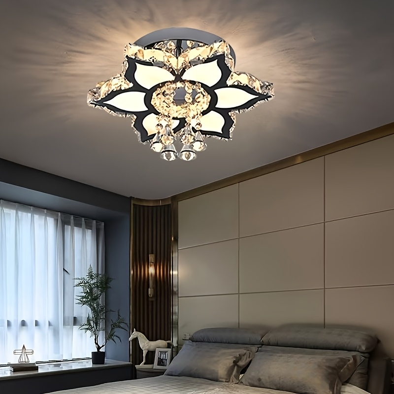 modern light luxury square/floral crystal ceiling light led Temu
