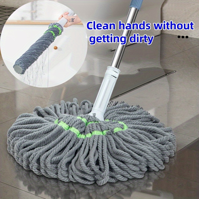 

Rotating Mop - Self-twisting, Stainless Steel & Plastic, Ideal For Bedroom, Bathroom, Kitchen, Living Room