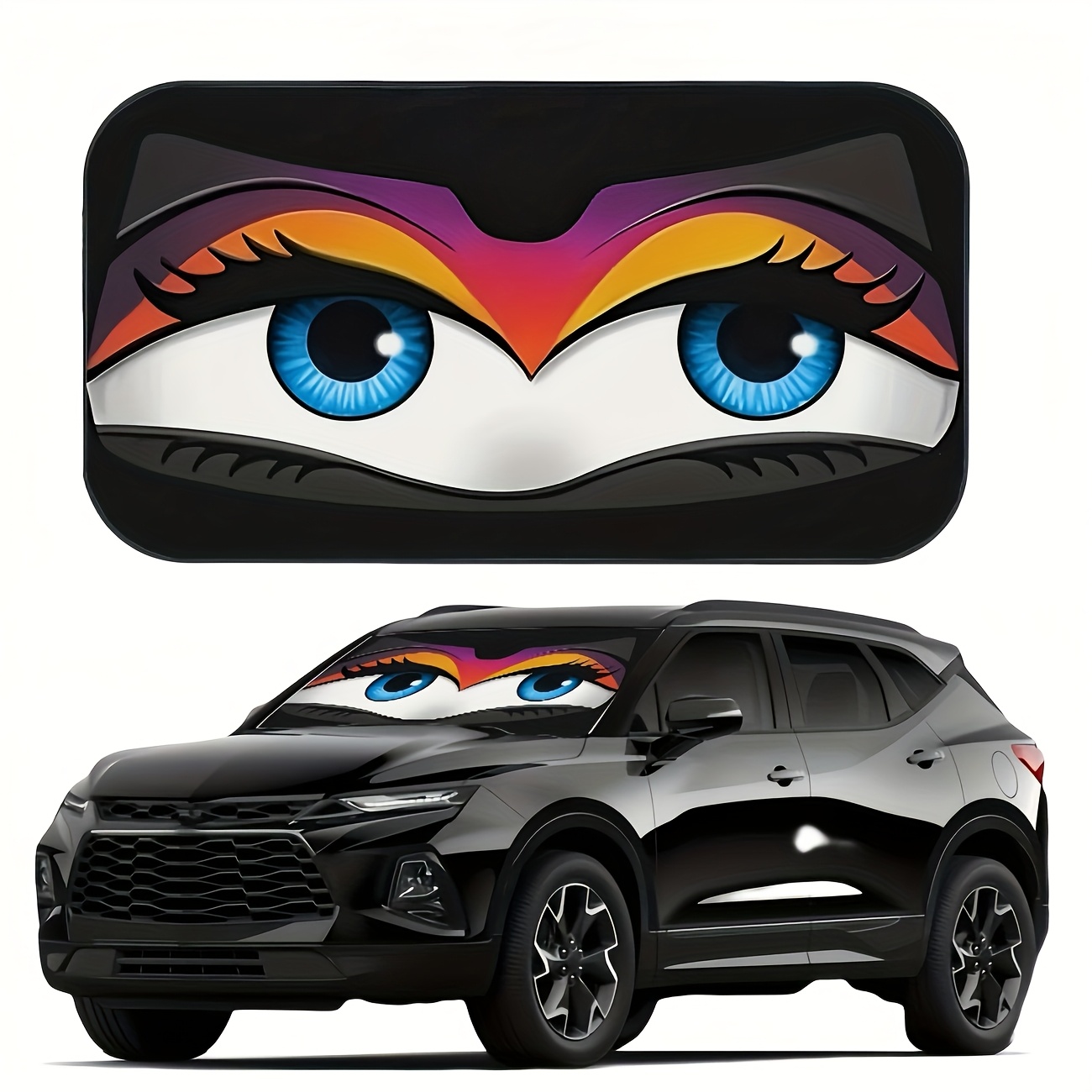 E-shop Ein Auto-Sonnenschutz mit UV-Schutz, Verschiedene Augen-Designs, Geeignet für RV SUV-Frontscheibe, Autosonnenblende: Schützt das