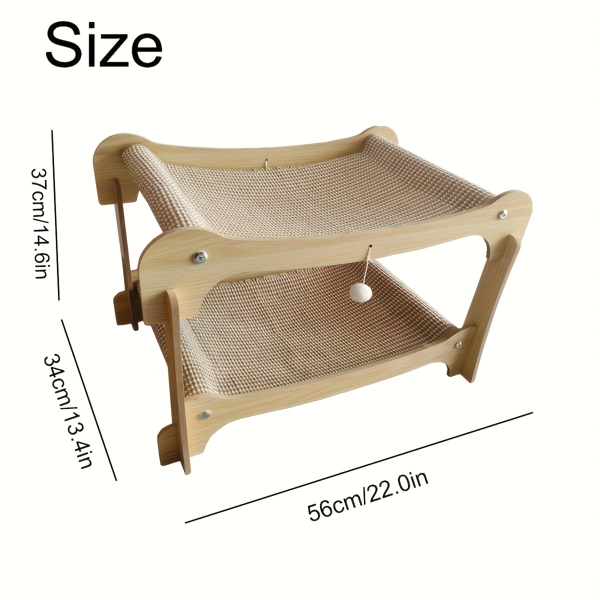 E-shop 1 Set 2-in-1 Doppellagiges Katzenbett und Kratzbaum - U-förmiges Sisal-Design mit robustem, langlebigem Konstrukt - Ganzjährige Nutzung zum