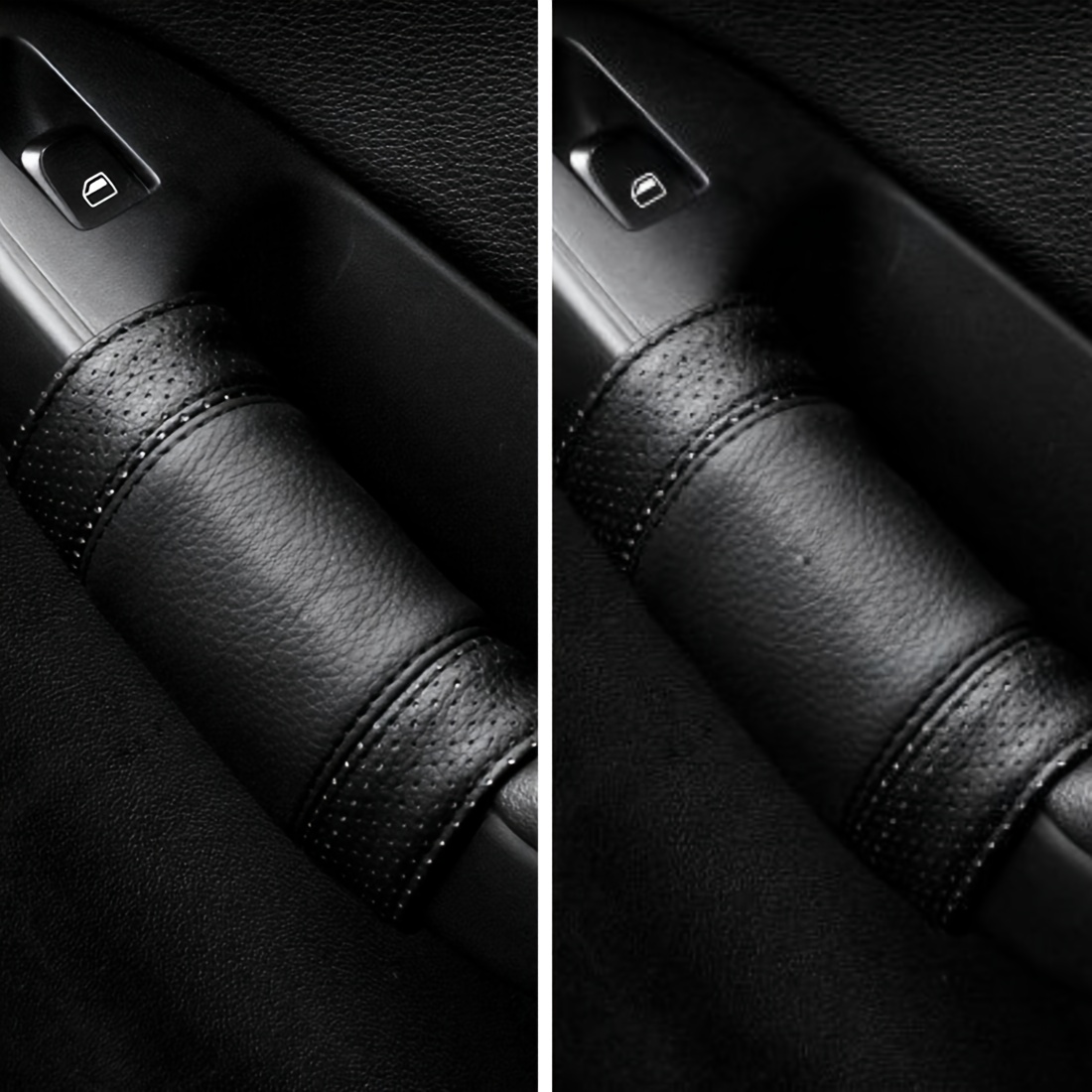 TEMU 2pcs Car Door Handle Covers - Textured Grip For & Style, Fits Most Vehicles, Front Position, Use