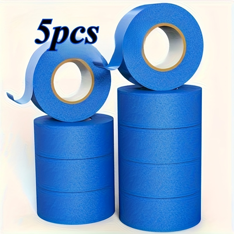 TEMU Blue Painter's Tape, 2.01 Cm X 13.0 M Per Roll, Waterproof, Residue-free, Easy To Remove Tape, Suitable For Home, Office, School, Art, Crafts, And Labeling, Designed For Painting