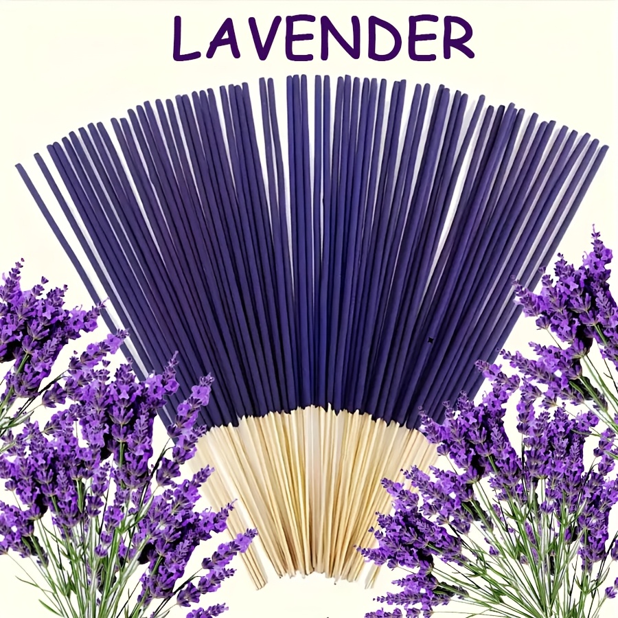 

50-pack Natural Lavender Incense Sticks - Wood Material, Seasonal Scent For Summer, Ideal For Home, Yoga, Tea Room & Meditation Aromatherapy, (easter, Hanukkah, Thanksgiving, 's Day) - Feather-free