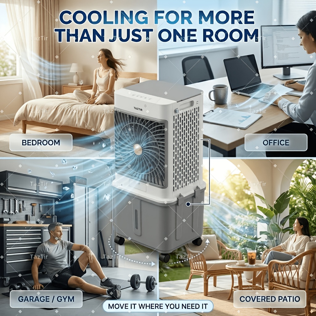 TAZTIR 2200 CFM Portable Air Cooler, Portable Air Conditioner Fan... product image 8