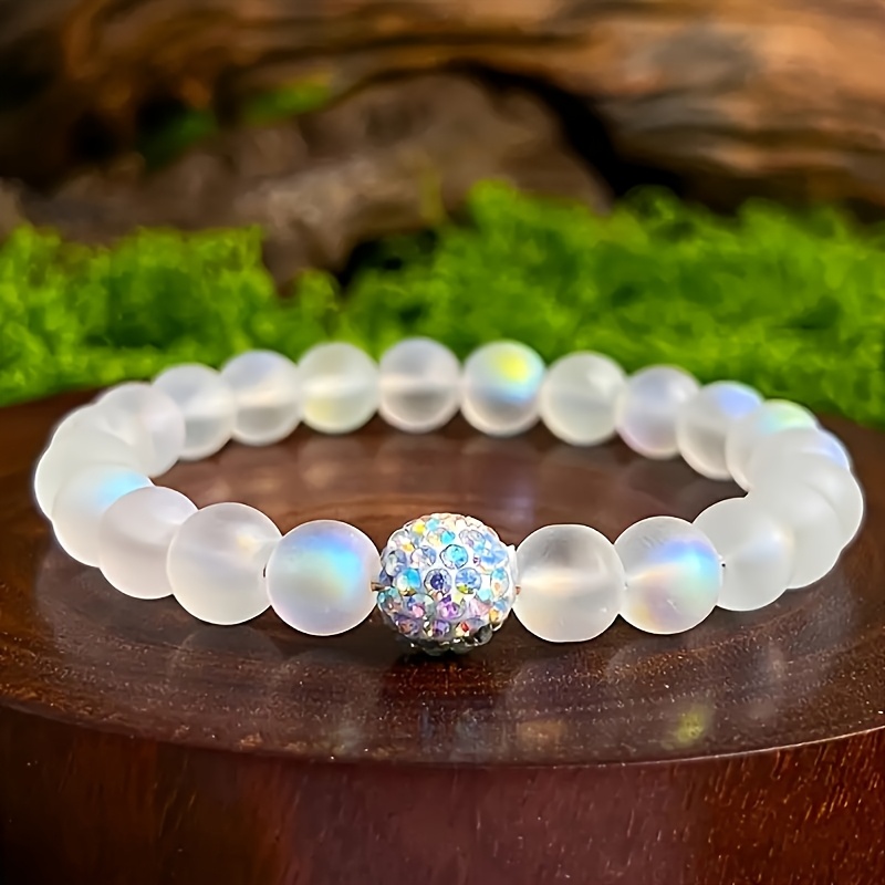 Couple's 1pc Multicolor Frosted Moonstone Beaded Bracelet