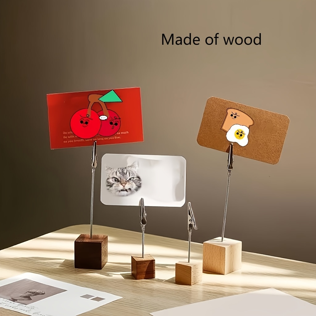 30 Wood Base Wedding Table Number Holder Rustic Place Card Memo Holder