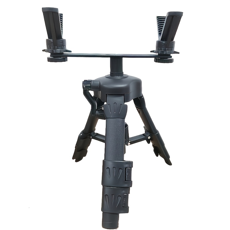 TEMU pequeño multiusos de 1 pieza, , , telescópico de 2 secciones con cabezal, soporte de V, barra de soporte deslizante, antideslizante para pies,