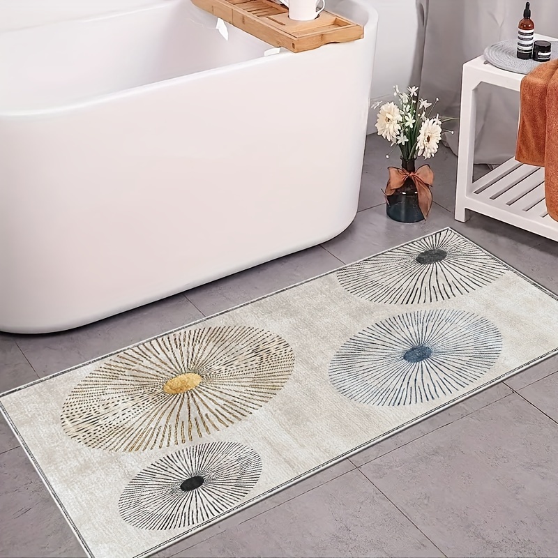 Image of 1pc 850g/0.5cm Thick New Autumn Modern Minimalist Abstract Style Carpet, 2×6/2×8/2×10ft Non-slip Stair Carpet, Machine Washable Polyester Long Carpet, Household Bedside Rug
