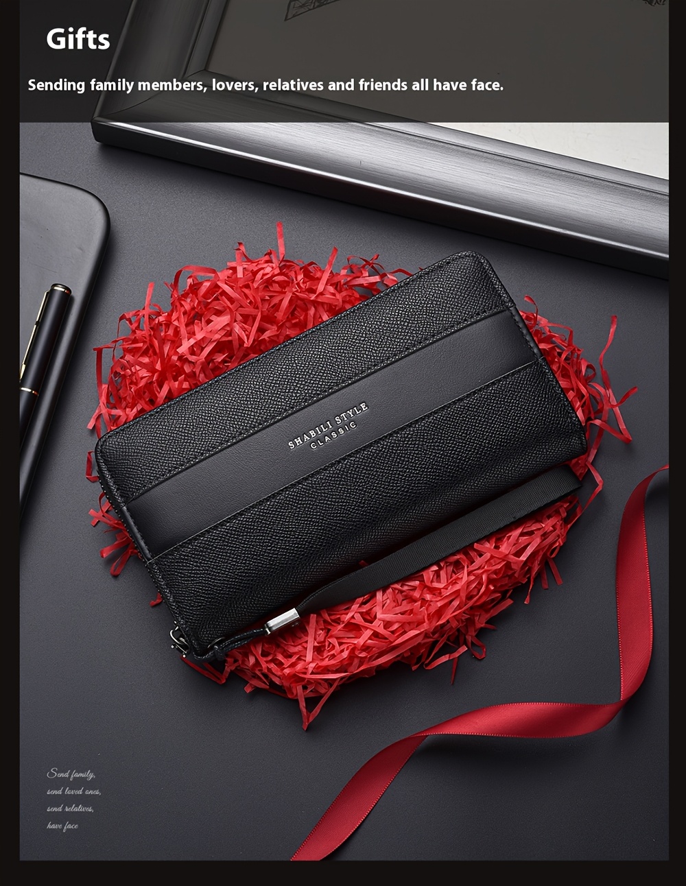 Cartera larga para hombre con gran capacidad, múltiples ranuras para tarjetas, monedero, tarjetero y clutch para .