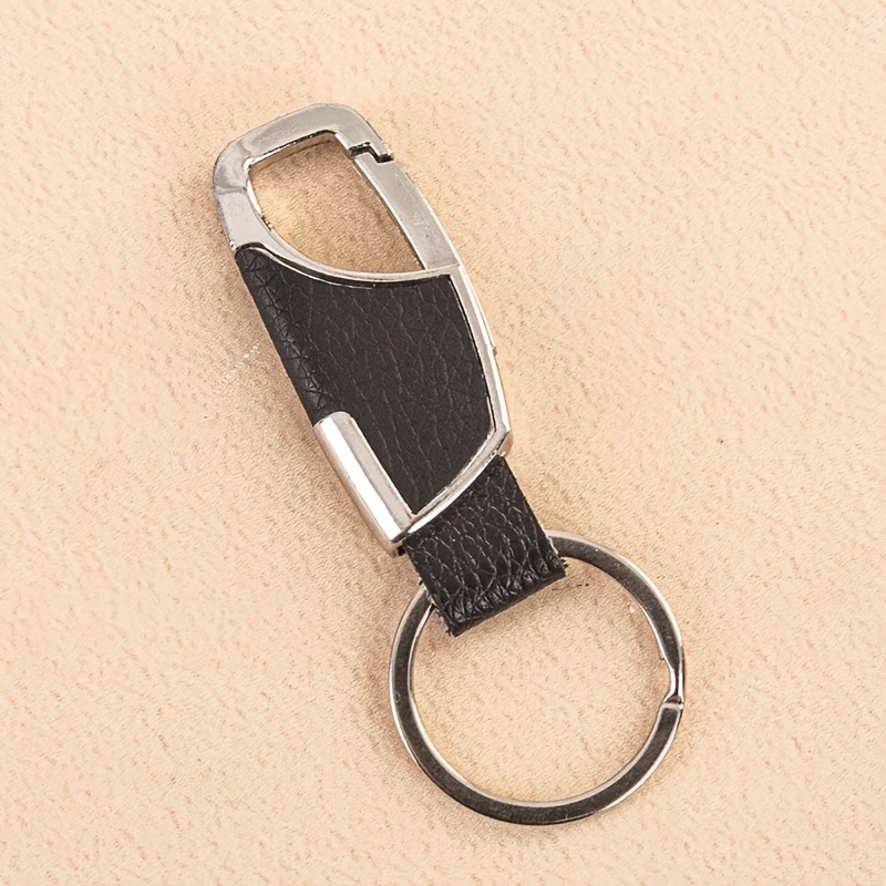 Men'S Car Keychain Creative Simple And Fashionable Door Lock Keyring Waist Hanging Metal Keychain Faux Leather Keychain Car Key Gift
