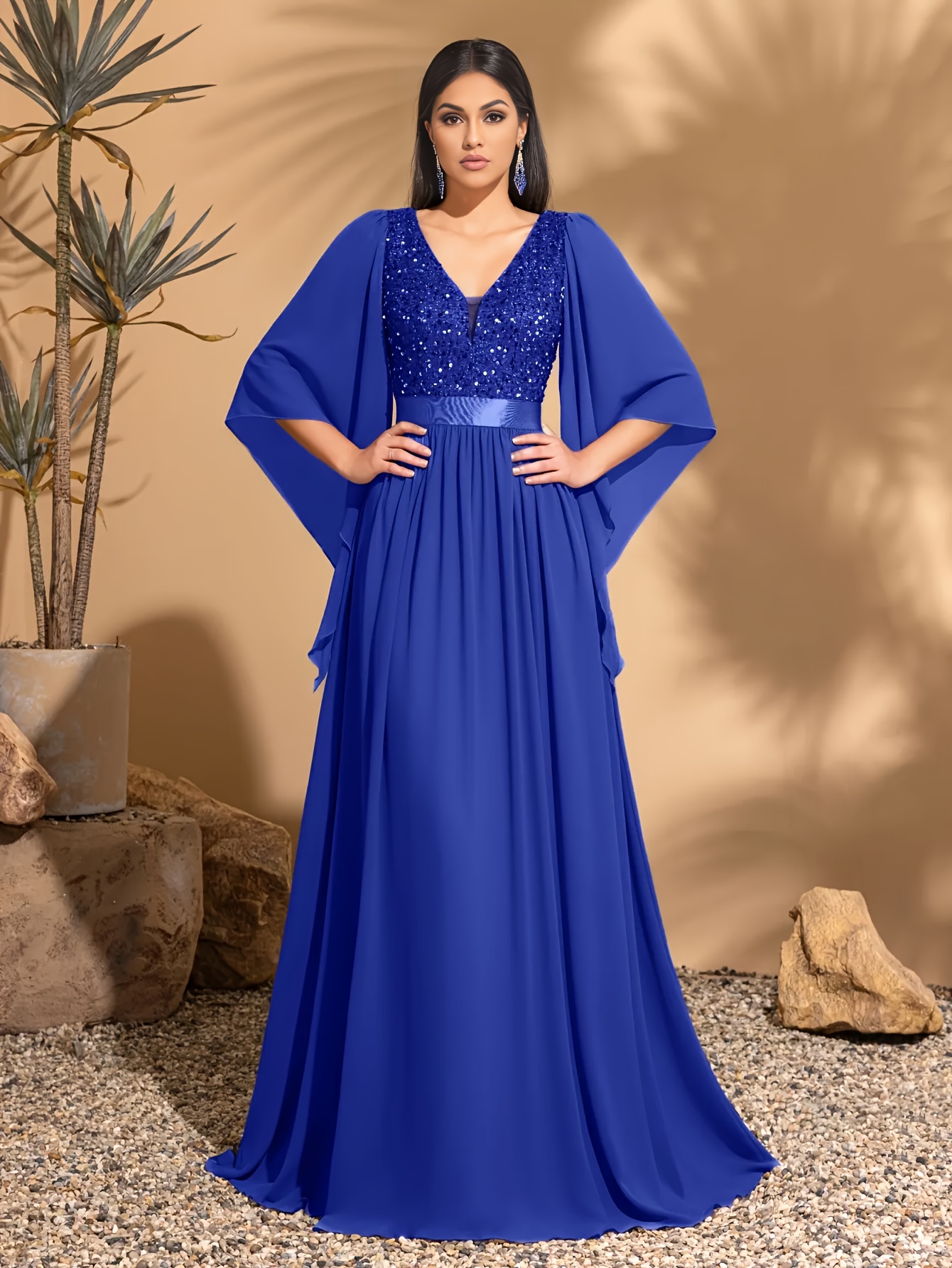 sachin and babi light blue dress Boulle Two-Piece Chiffon Sequin Dress in Black
