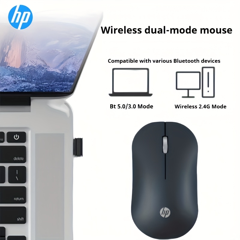 HP Wireless Dual-Mode Mouse, Silent, 3-Level Adjustable, 1600DPI High Precision, Ambidextrous, for Desktop PC And Laptop Gaming Business Office