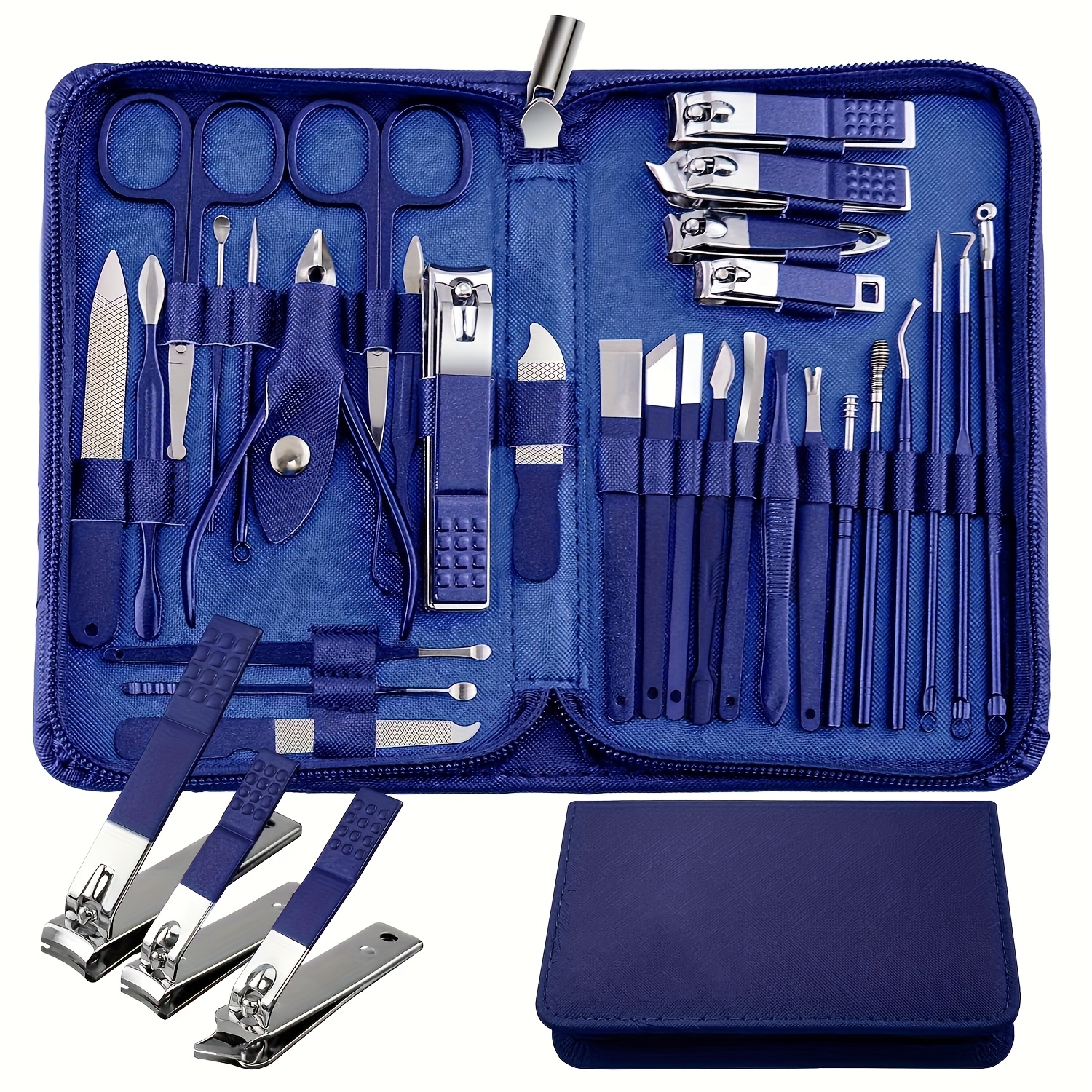 30pcs ouriner deluxe professional manicure pedicure set heavy duty stainless steel nail care kit with toenail clippers file grooming tools in luxury case suitable for travel salon use ideal for hands feet