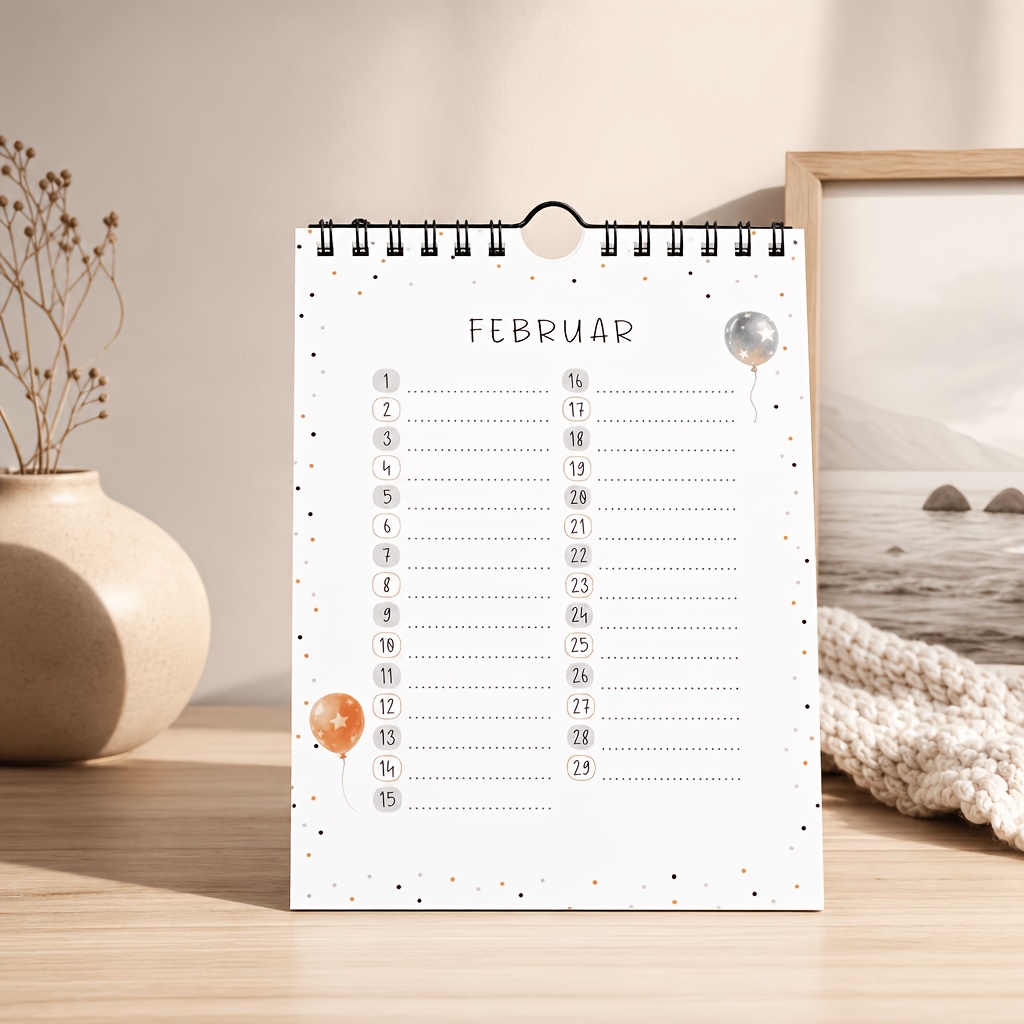 Image of Biroyal Birthday Calendar, 14x21 Cm - Undated Wall Calendar For Birthdays And Anniversaries, Animal Design, -proof Wall , 4 Designs