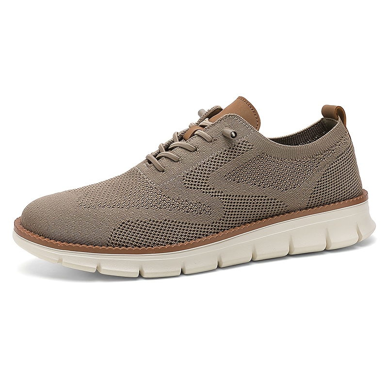 Image of Men's Trendy Knit Sneakers, Lightweight Breathable Soft Sole Casual Shoes, Wear, Men's Footwear