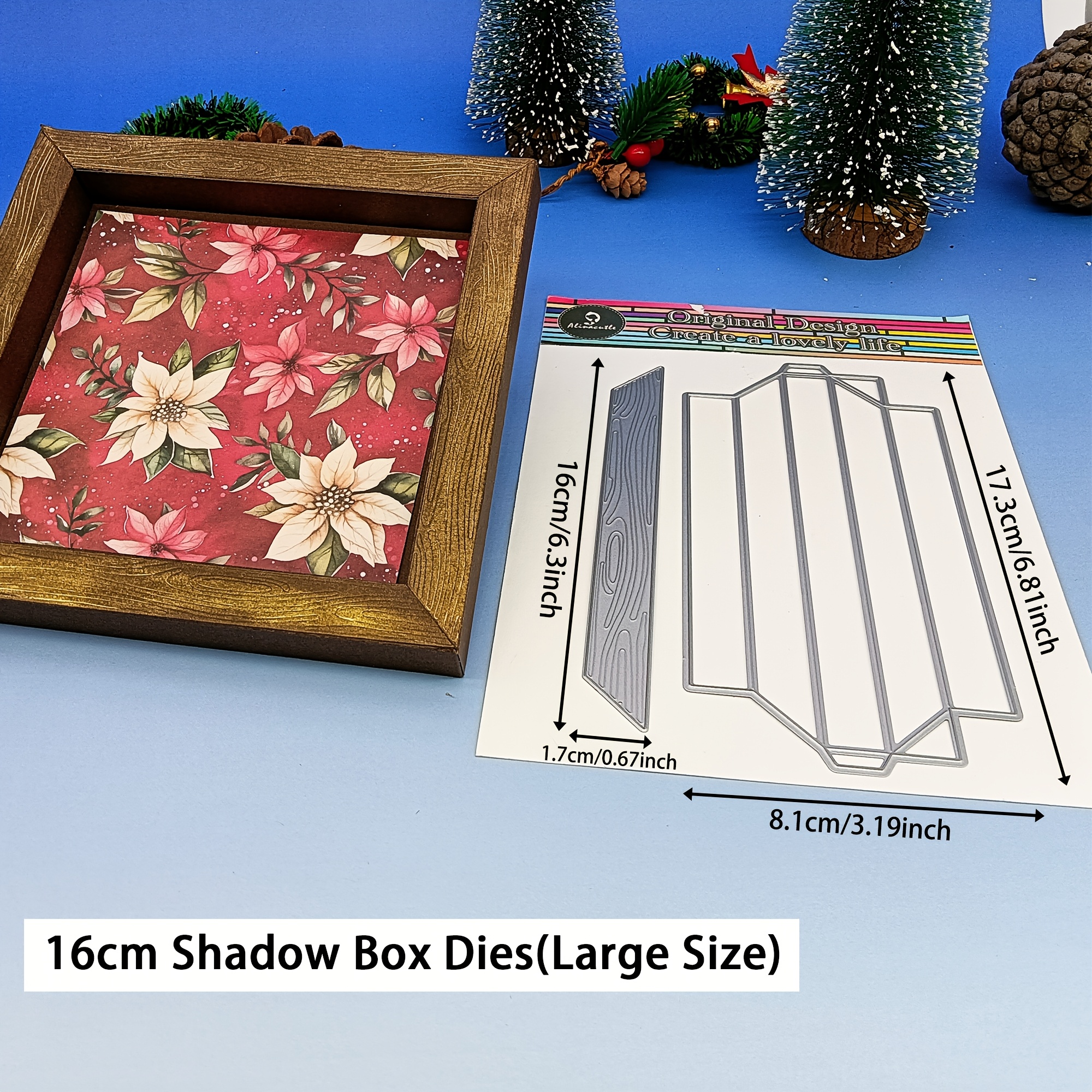 Image of Alinacraft Photo Frame/shadow Box Metal Cutting Die Cut For Christmas Gifts Packing Handmade Paper Craft Diy Greeting Cards Scrapbooking And Album Holiday Gifts Decor Present Container