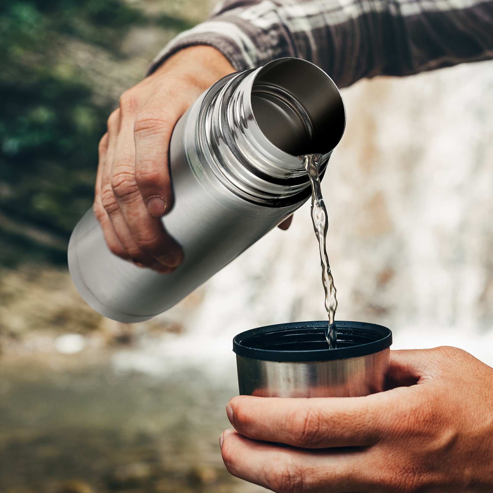 4pcs不锈钢热水瓶17盎司/500毫升热水瓶咖啡旅行杯带杯咖啡店密封真空绝缘瓶，适用于热饮 详情 4