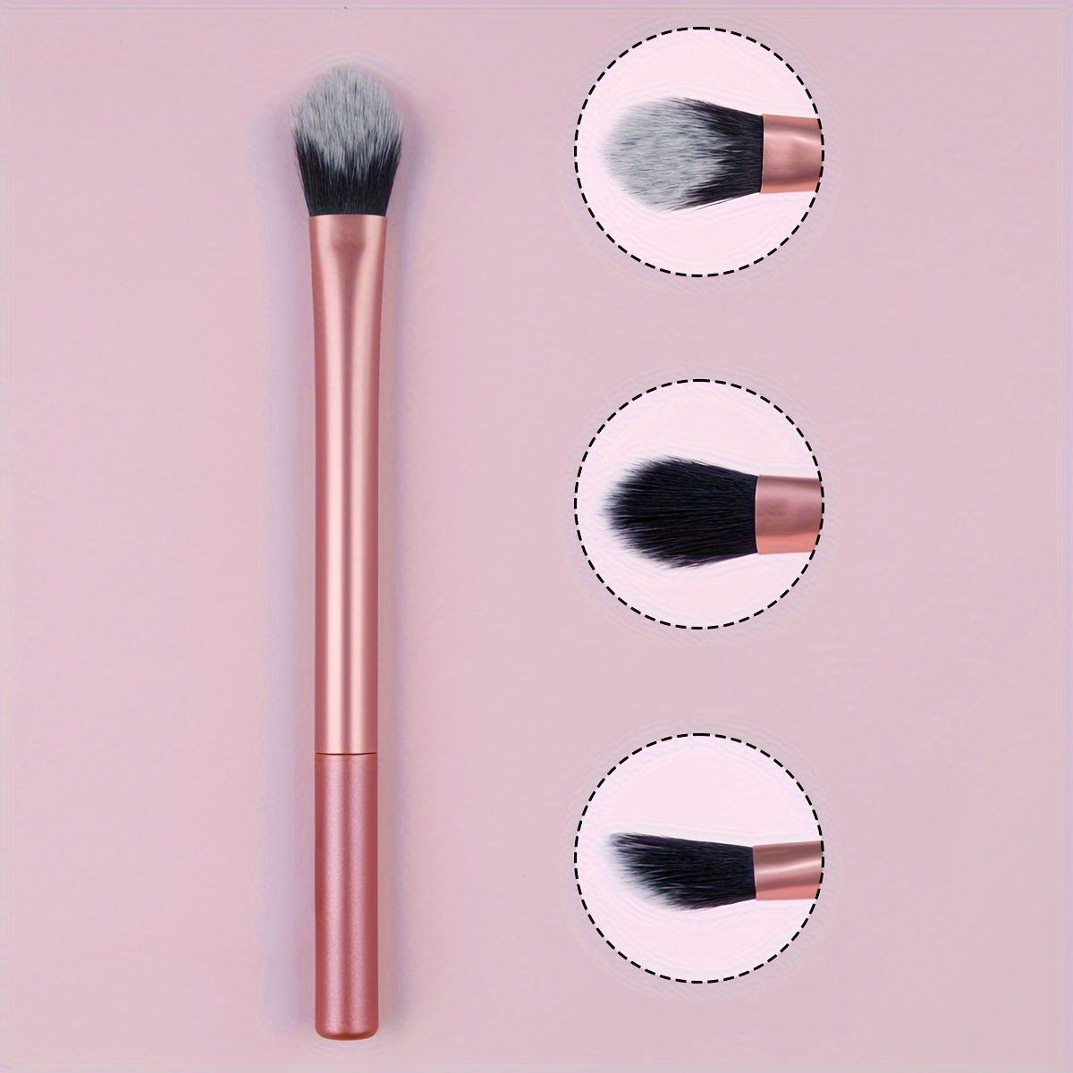 

1pc Orange Shadow Brush Highlight Blush Brush Soft Makeup Brush Travel Portable Brush