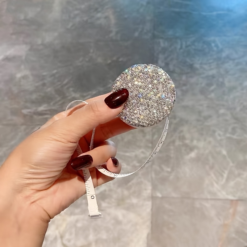 1pc Sparkling Mini Tape Measure High Aesthetic Portable Bust Measurement Soft Ruler Height Measuring Tool