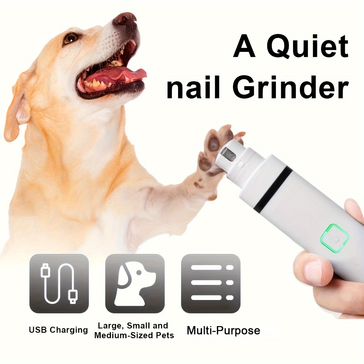 

Pet Paws Grooming Grinding Tool, 2 Speeds Adjustable Electric Pet Nail Grinder For Dogs And Cats, Gentle And Safe Nail Trimming Perfect For Home Use