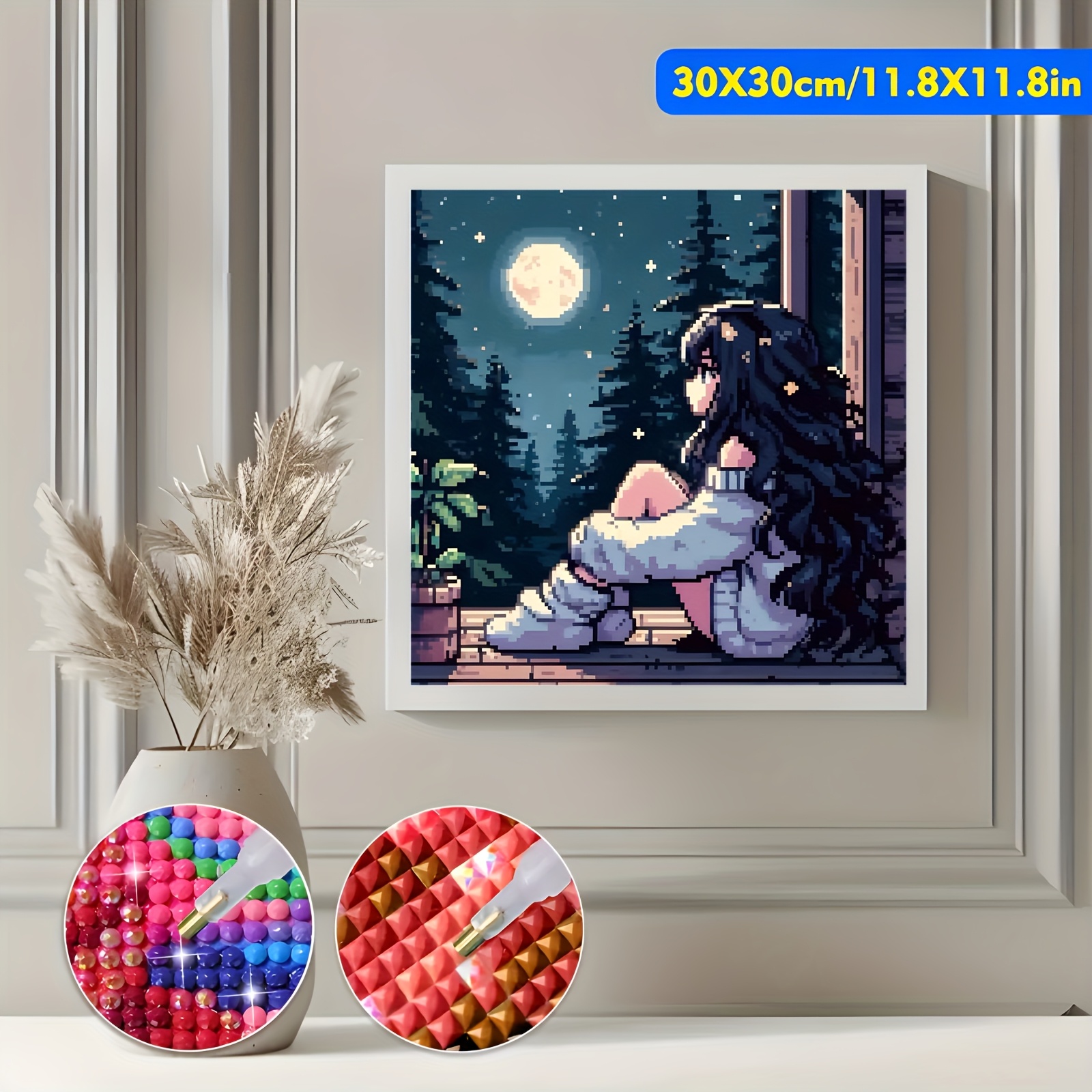 TEMU 1pc Pixel Art Diamond Painting Diy , Diamond Painting Kit, Round Acrylic Diamond, Unframed Diamond Painting Art, Diy 5d Diamond Embroidery