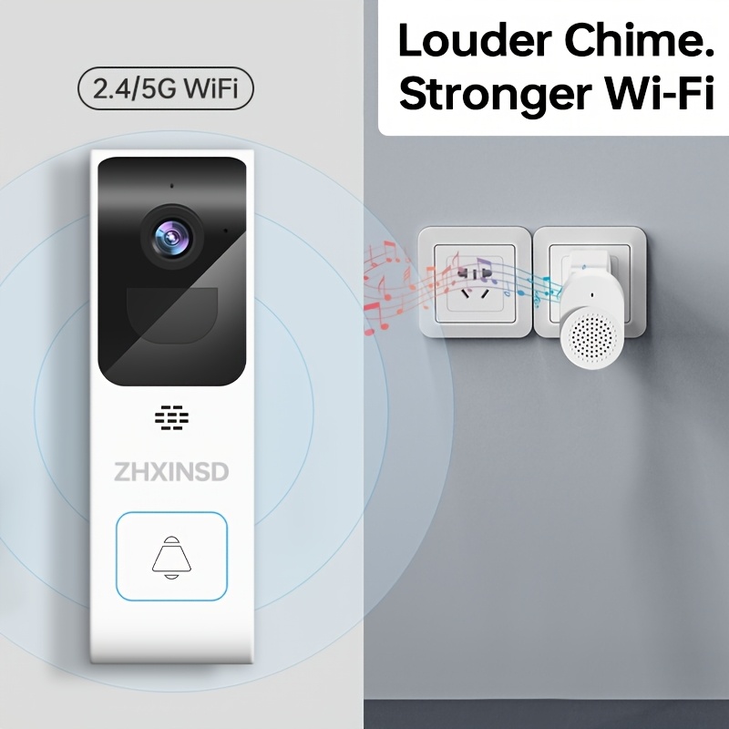 Wireless Doorbell Camera with 1440P Resolution & Two-Way Audio