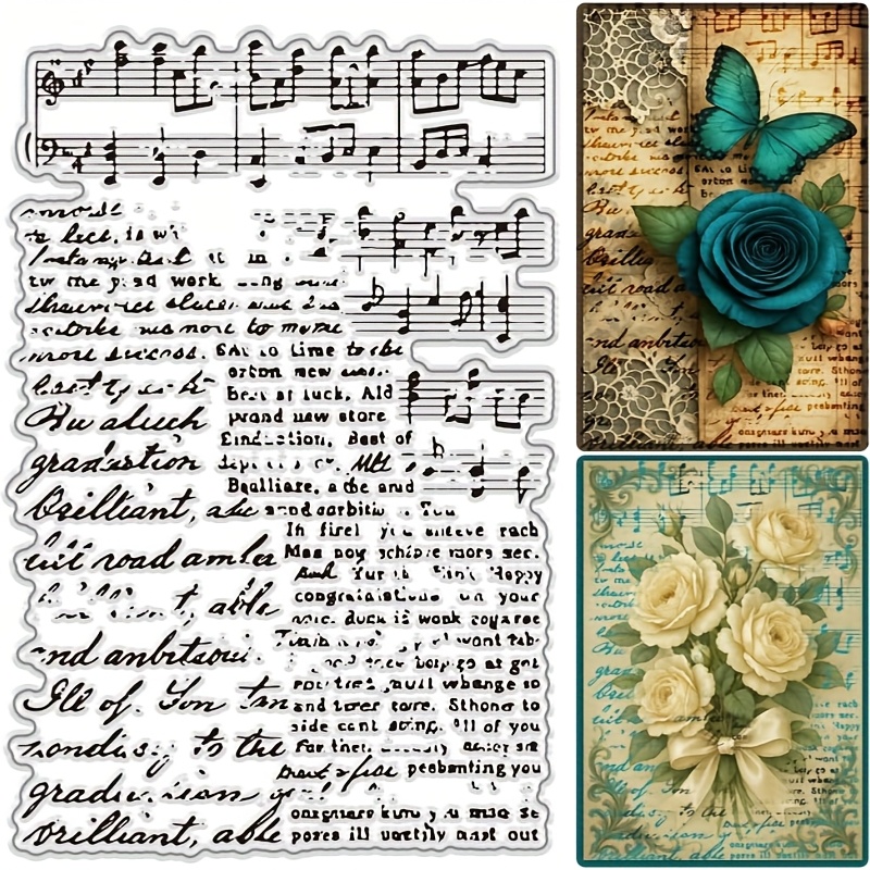 E-shop Musiknoten-Stempel - Transparenter Silikonstempel für DIY-Basteln, Scrapbooking, Journaling & Fotoalben - Klare Musiknoten-Design mit