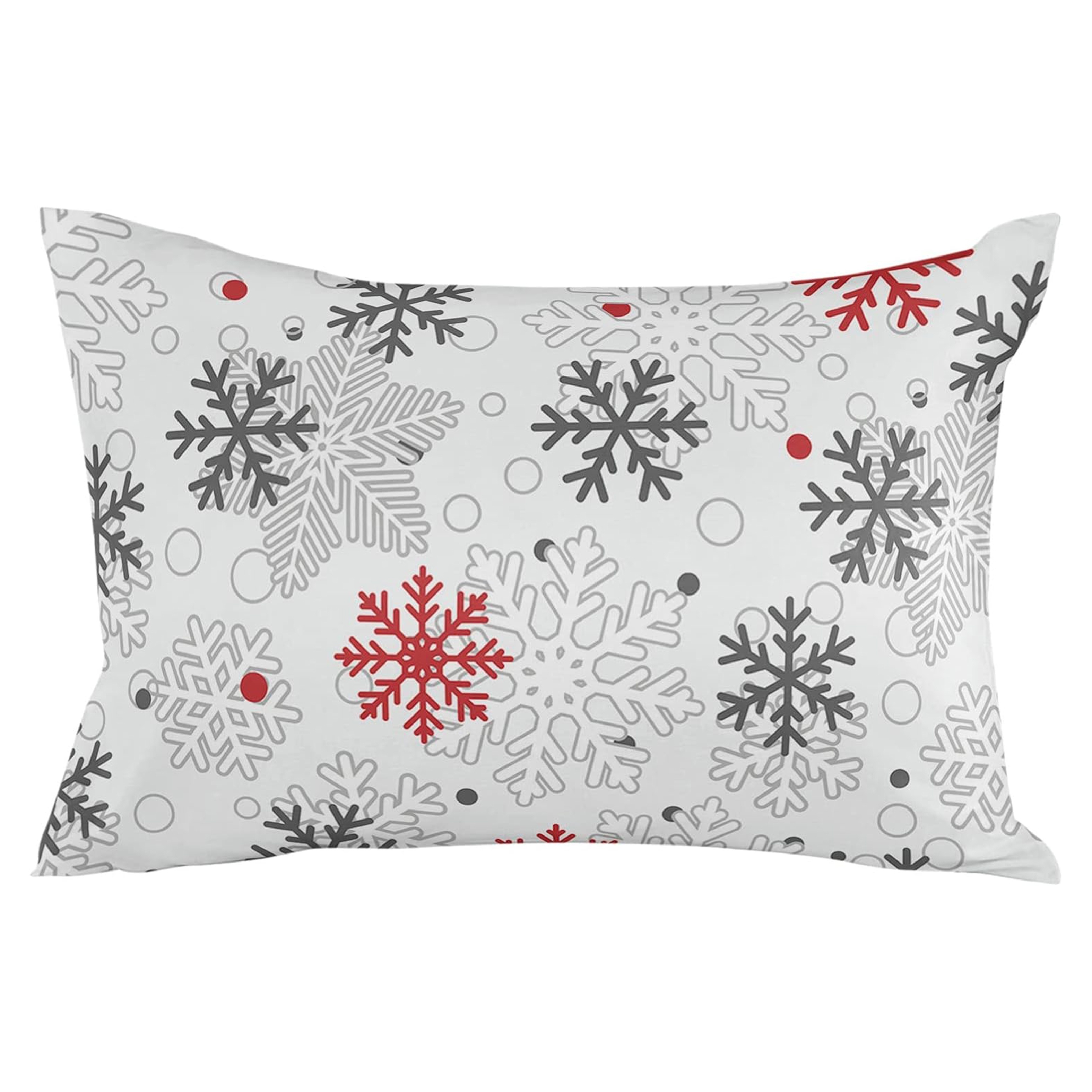 

Christmas Snowflake Throw Cushion Covers 1pc, Contemporary Style 12x20 Inch, Zippered Polyester Sham For Bedroom, Sofa, Various Room Types, Machine Washable - (single Side, No Insert)