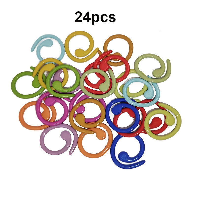 Lot De 24 Marqueurs De Tricot/crochet En Métal Forme Chat - Anneaux De Verrouillage Colorés Pour Projets Tricot, Couture, DIY