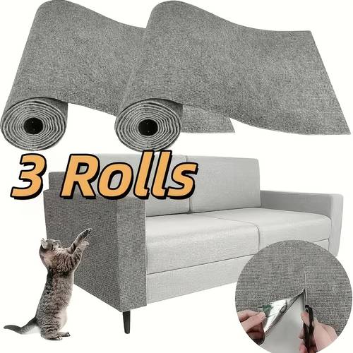 3 roll thickened self cat scratching board 23 62 x 11 81 inches anti scratch mat cuttable furniture sofa door wall cat tree protective film