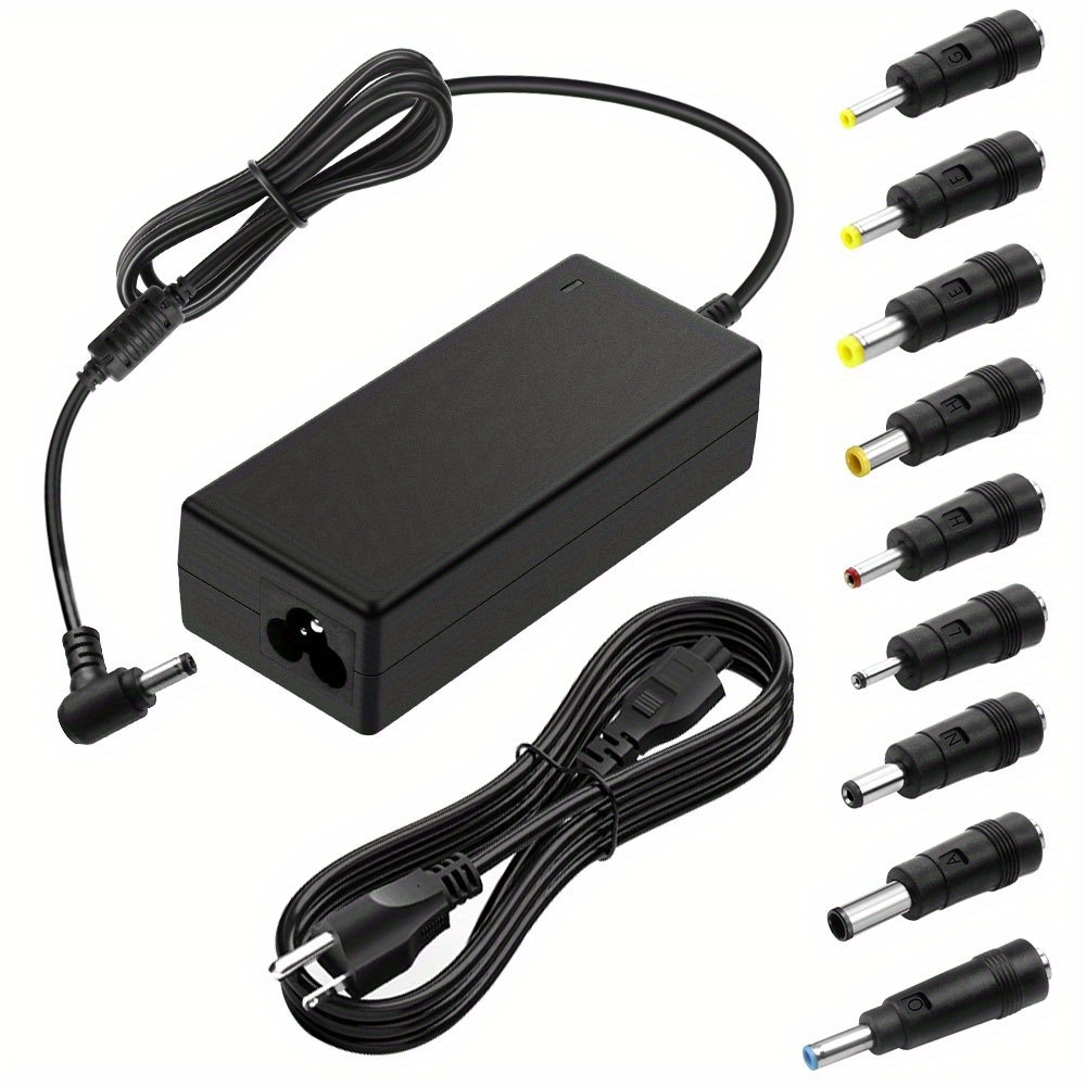 Temu – TEMU 65w Power Supply For Laptops, 19v 3.42a Adapter, Suitable For Monitors, Includes 9 Connectors, Compatible With Multiple Devices Such As Laptops,